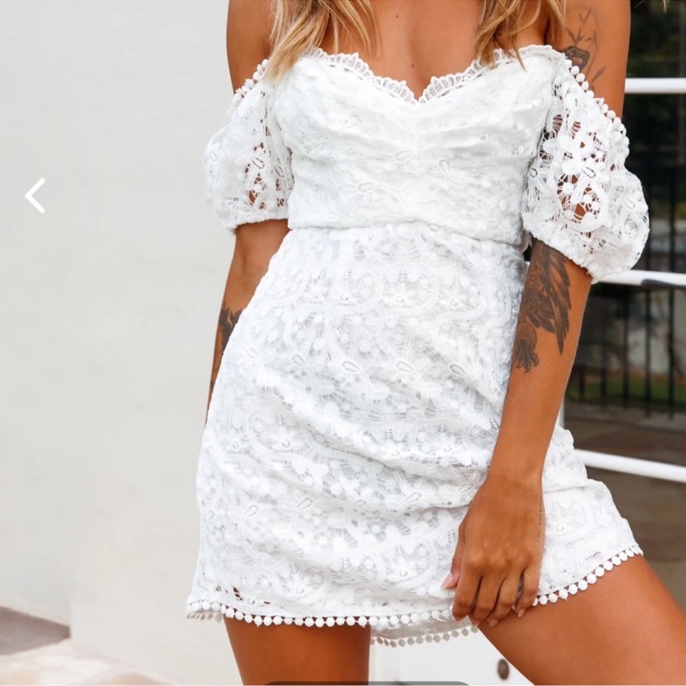 Selfie Leslie Women’s Costa Mesa Lace Minidress Bridal White Size XS